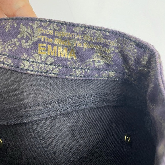 DL1961 Premium Denim Emma Ornate Leggings - Purple and Faded Gold Damask Sz. 26 - Picture 10 of 15
